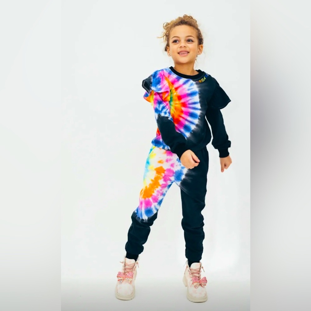 🌈Lola + The Boys Rainbow Ruffle Tie Dye Set - *Size8/10